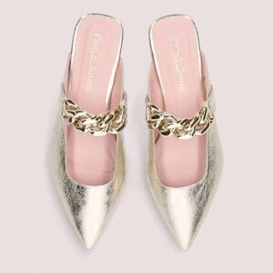 Pretty Ballerinas Yvette Gold Metallic Chain Flats